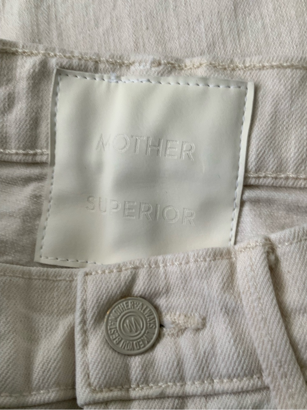 MOTHER SUPERIOR Jeans Half Piped Ankle Act Natural Cream Black Piping Size 26 - Picture 8 of 14